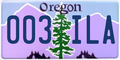 OR license plate 003ILA