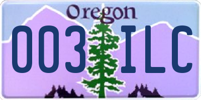 OR license plate 003ILC