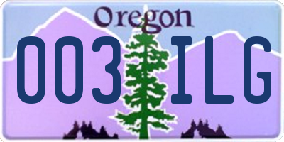 OR license plate 003ILG