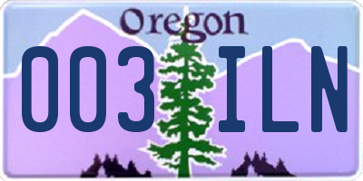 OR license plate 003ILN