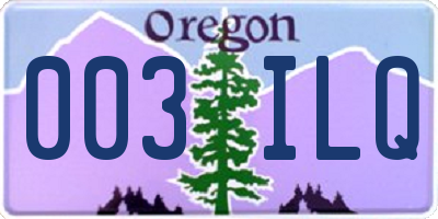 OR license plate 003ILQ