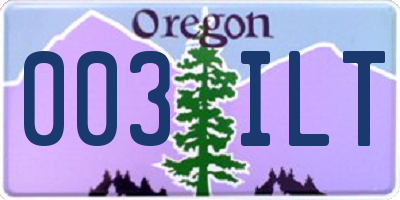 OR license plate 003ILT