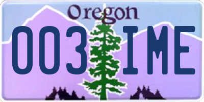 OR license plate 003IME
