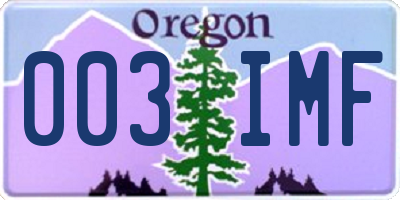 OR license plate 003IMF