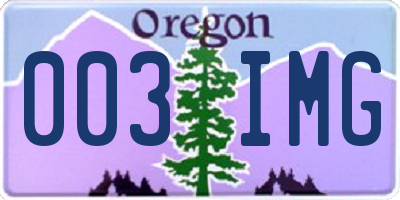 OR license plate 003IMG