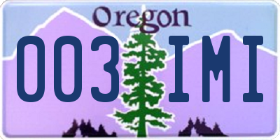 OR license plate 003IMI