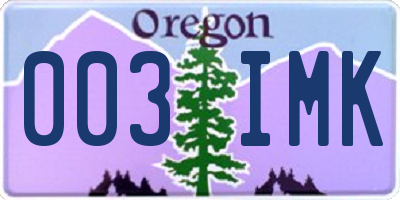 OR license plate 003IMK