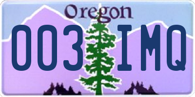 OR license plate 003IMQ