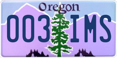 OR license plate 003IMS