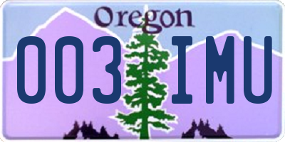 OR license plate 003IMU