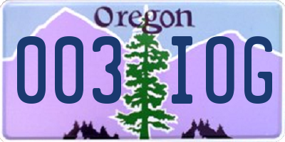 OR license plate 003IOG