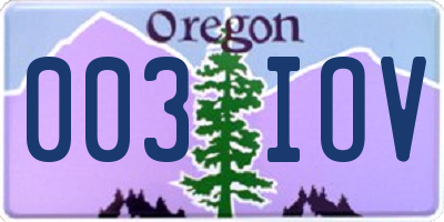 OR license plate 003IOV