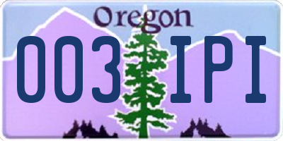 OR license plate 003IPI