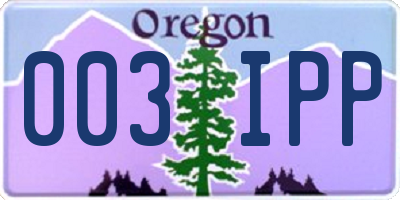 OR license plate 003IPP