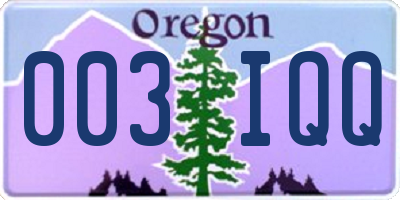 OR license plate 003IQQ