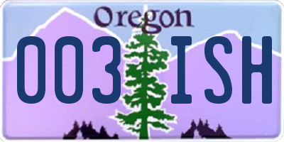 OR license plate 003ISH