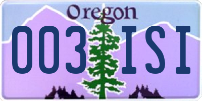 OR license plate 003ISI