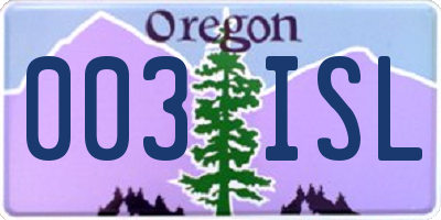 OR license plate 003ISL