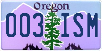 OR license plate 003ISM