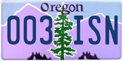 OR license plate 003ISN