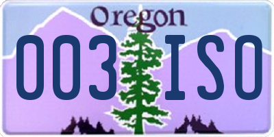 OR license plate 003ISO