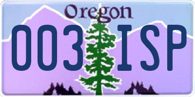 OR license plate 003ISP