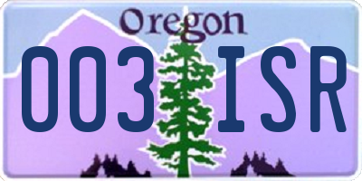 OR license plate 003ISR