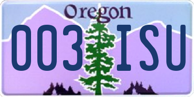 OR license plate 003ISU