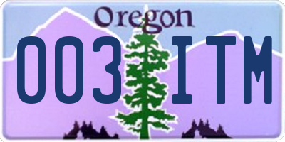 OR license plate 003ITM