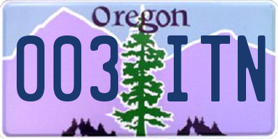 OR license plate 003ITN