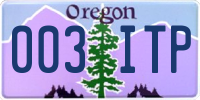 OR license plate 003ITP