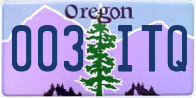 OR license plate 003ITQ