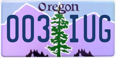 OR license plate 003IUG