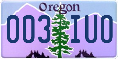 OR license plate 003IUO
