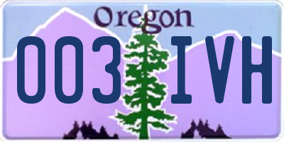 OR license plate 003IVH
