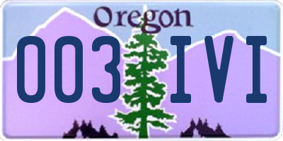 OR license plate 003IVI