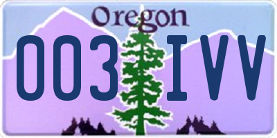 OR license plate 003IVV