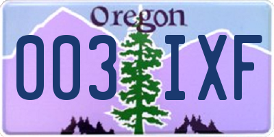 OR license plate 003IXF