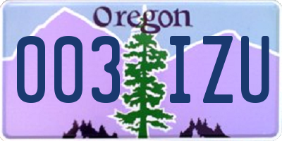 OR license plate 003IZU