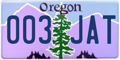 OR license plate 003JAT