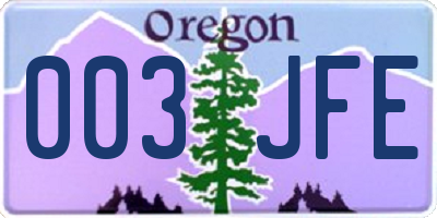 OR license plate 003JFE