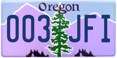 OR license plate 003JFI