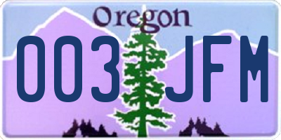 OR license plate 003JFM