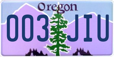 OR license plate 003JIU