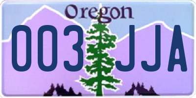 OR license plate 003JJA