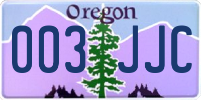 OR license plate 003JJC