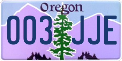 OR license plate 003JJE