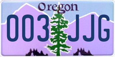 OR license plate 003JJG