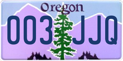 OR license plate 003JJQ