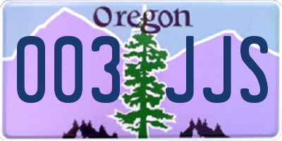 OR license plate 003JJS